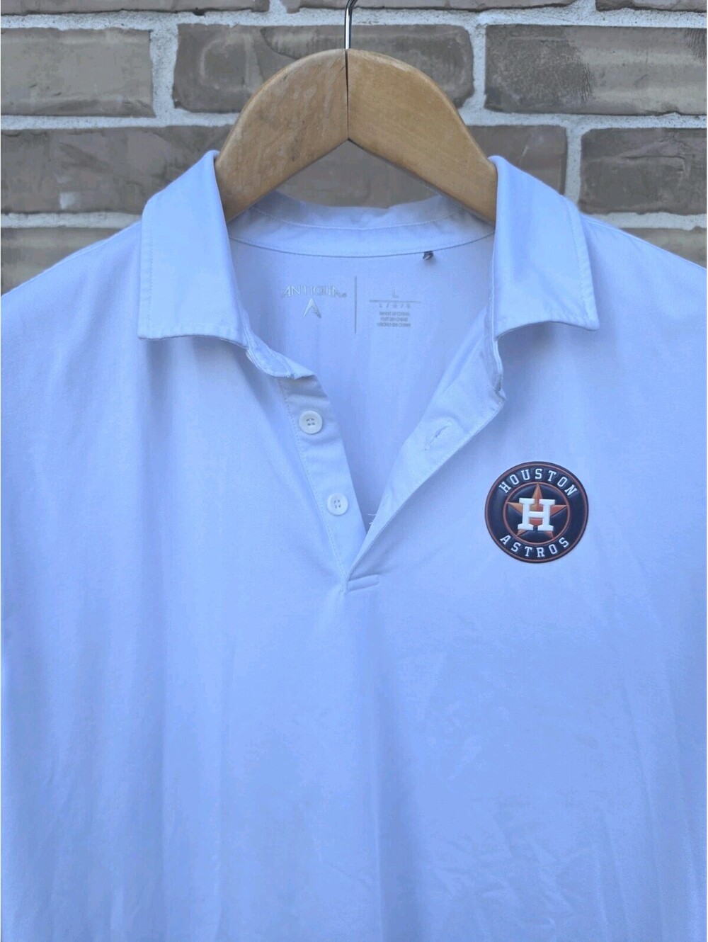 Antigua Houston Astros Polo Shirt Men's Large White Performance MLB Golf